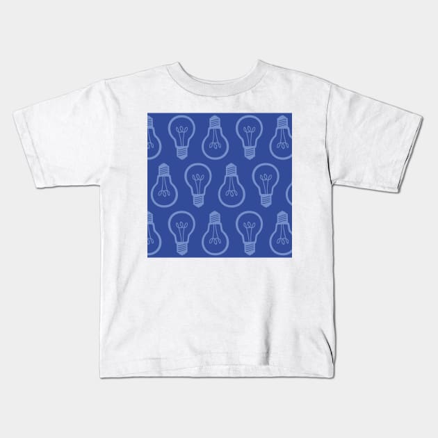 Lightbulb Blue Pattern Kids T-Shirt by XOOXOO